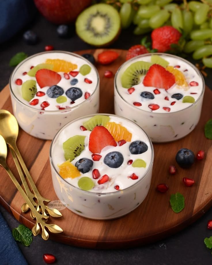 fruit cream fruit salad with cream
