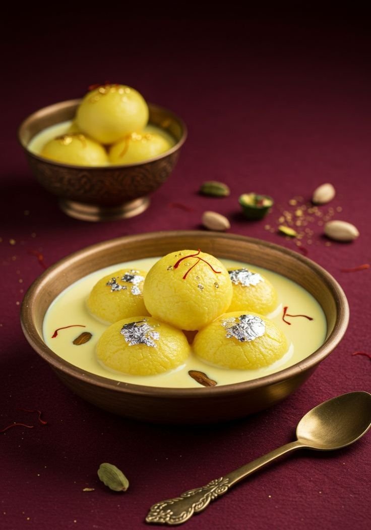 royal rasmalai – a luxurious saffron infused indian dessert 💛